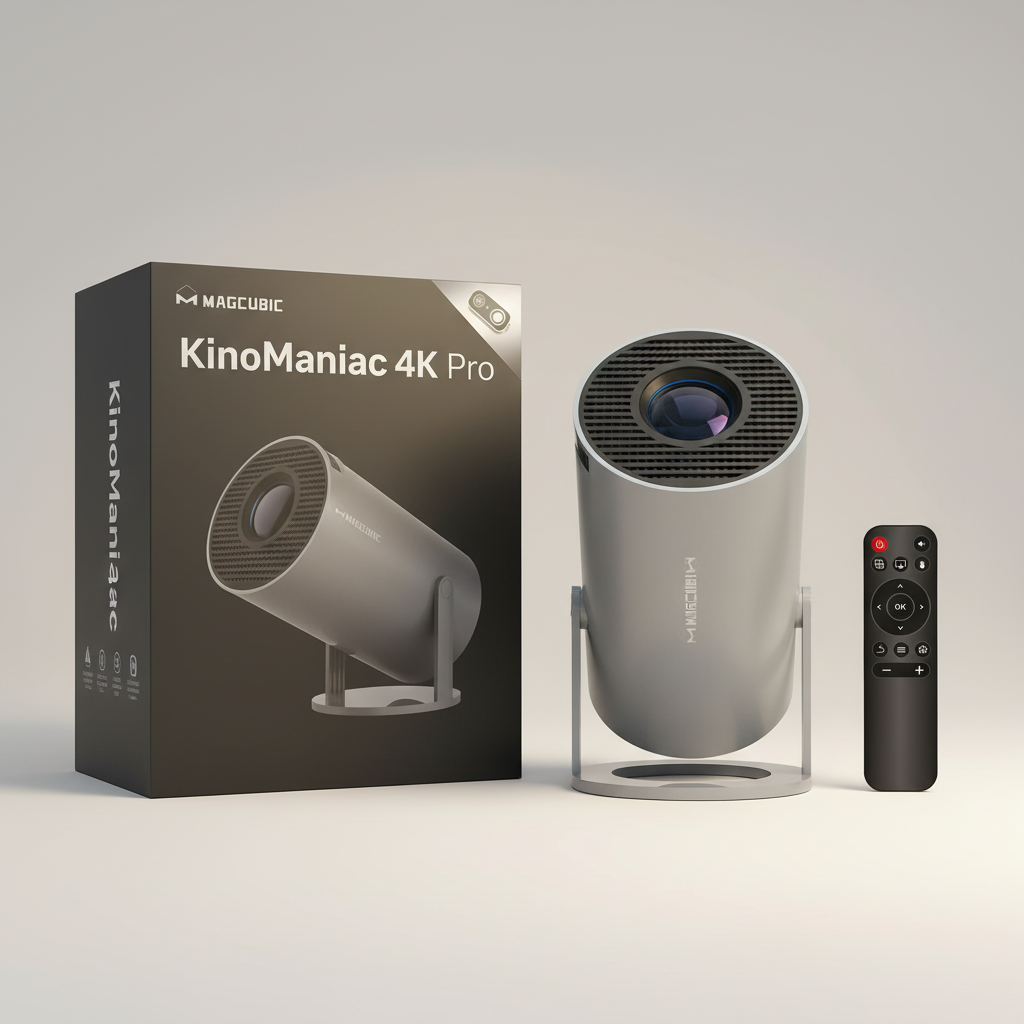 KinoManiac 4K Pro™| Smart Projektor z Oprogramowaniem, Wi-Fi w 4K ULTRA HD| Kino w Domu Bez Zbędnych Kabli